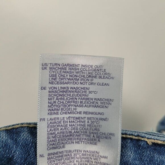 NYDJ Marilyn Straight Jeans Crop High Rise Stretch Contrasting Hem Blue Size 16 - Picture 11 of 12